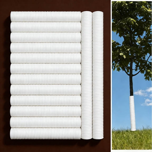 Corrugated Tree Guards Saplings Tree Trunk Protectors Guard Tube Wraps to Protect Bark from Rodents, Mowers, Animals
