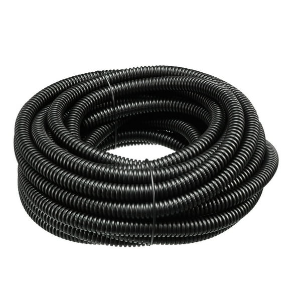 Corrugated Tube Conduit PP Tubing Flexible Pipe Black 7.5mmx10.5mm 8.5M Long
