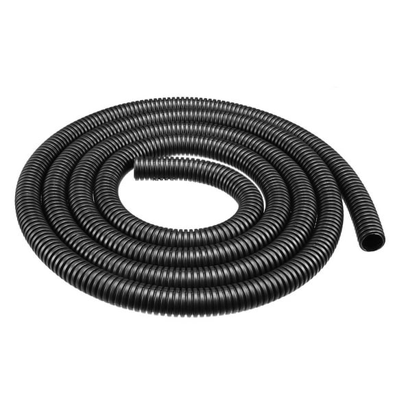 Uxcell 1.6 M 12 x 15.8 mm PP Flexible Corrugated Conduit Tube for Garden,Office Black