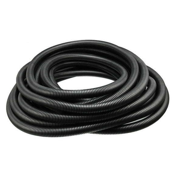 Corrugated Tube Conduit PP Tubing Flexible Pipe Hose Black 16mmx20mm 12M Long