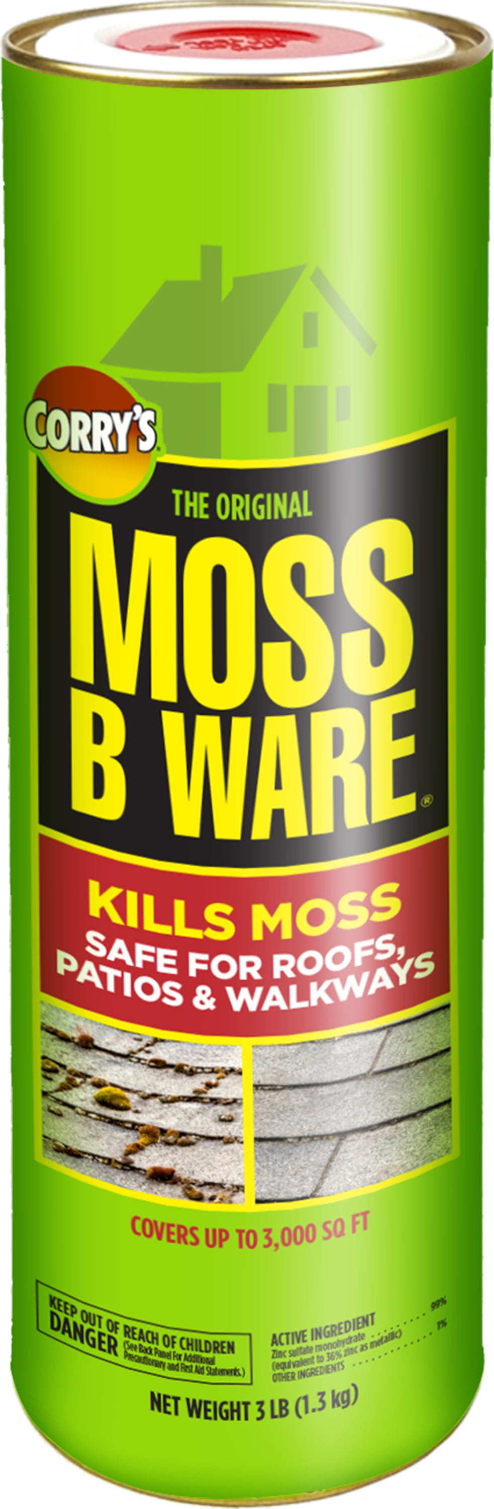 Corry's Moss B Ware Moss Killer Herbicide, 3 lb. Shaker