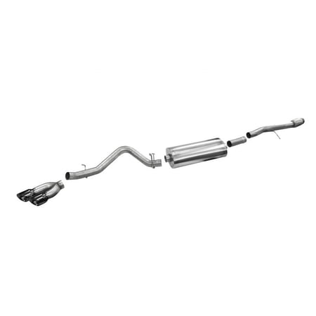 Corsa 14 GM Sierra/Silverado 1500 Crew/Dbl / Short/Std. Bed 6.2L V8 Black Sport Single Side CB Exht Fits select: 2019 GMC SIERRA K1500 DENALI, 2018 GMC SIERRA C1500 DENALI