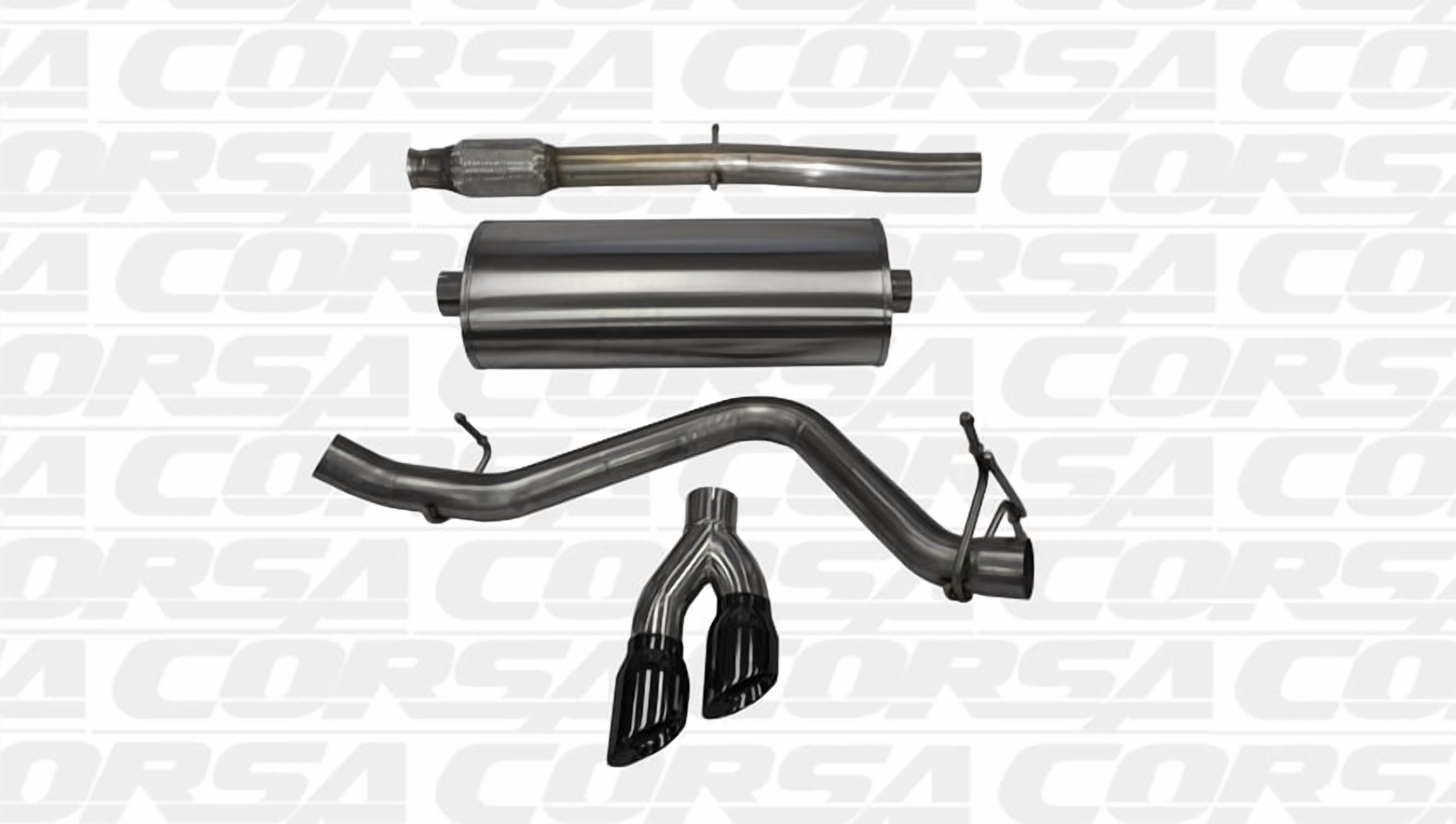 Corsa 14 GMC Sierra/Chevy Silv 1500 Crew Cab/Short Bed 5.3L V8 Black Sport Single Side CB Exhaust Fits select: 2015,2018 CHEVROLET SILVERADO