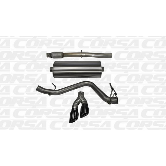 Corsa 14 GMC Sierra/Chevy Silv 1500 Crew Cab/Short Bed 5.3L V8 Black Sport Single Side CB Exhaust Fits select: 2015,2018 CHEVROLET SILVERADO