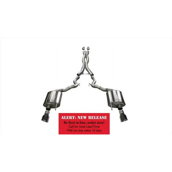 Corsa 15-16 Ford Mustang GT Convertible 5.0L V8 Black Xtreme Dual Rear Exit Exhaust