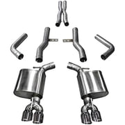 Corsa 15-17 Dodge Challenger Hellcat Dual Rear Exit Extreme Exhaust w/ 3.5in Polished Tips Fits select 2015-2016,2019-2022 DODGE CHALLENGER R/T SCAT PACK