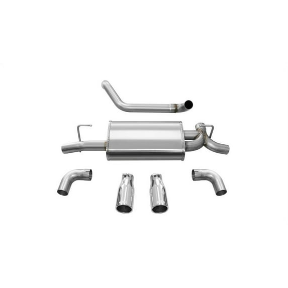 CORSA PERFORMANCE 2.5in Dual Rear Exit Polished Tips Sport Axle-Back Exhaust for Jeep Wrangler
