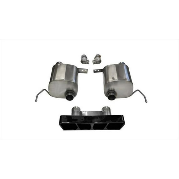 Corsa 2.75in V-B Exhaust Xtreme Dual Rear Exit Polygon Black Tips 2014 Chevy Corvette C7 6.2L V8