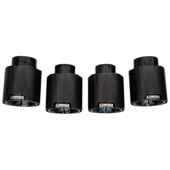 Corsa 20-23 Chevrolet Corvette C8 RWD 4.5in Carbon Fiber Black PVD Tip Kit (For Corsa Exhaust Only)