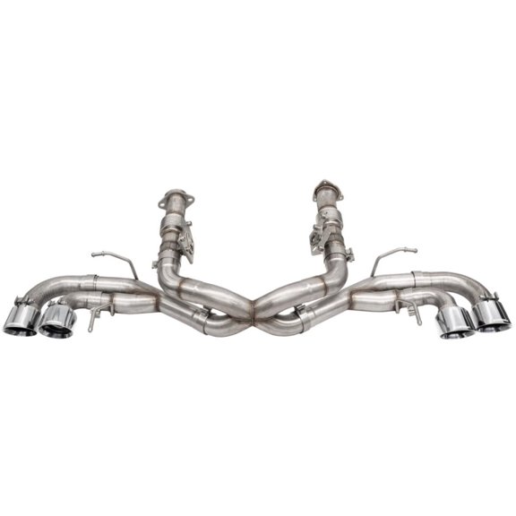 Corsa 20-25 Corvette C8 3in Xtreme Cat-Back Exhaust 4.5in Pol Quad Tips - Integrates stock AFM Valve