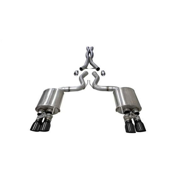 Corsa 2018+ Ford Mustang GT Fastback 5.0L 3in Cat-Back System Dual Rear Exit w/ 4in Black Tips