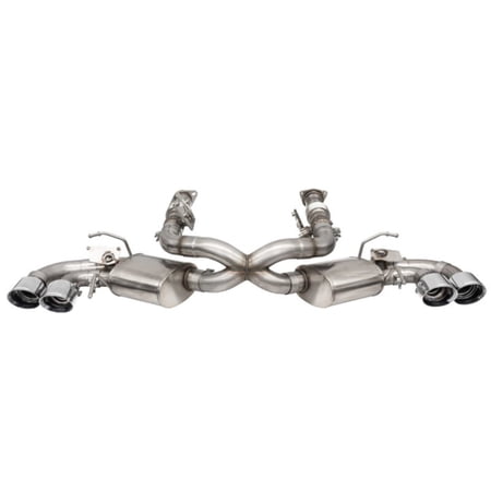 Corsa 2020-24 Corvette C8 3in Valved Cat-Back 4.5in Pol Quad Tips - Fits Factory Perf Exhaust w/ AFM