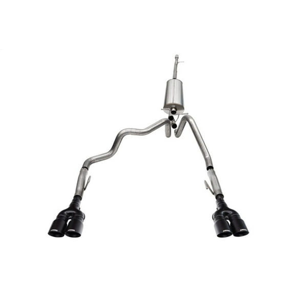 Corsa 2022-2024 Chevrolet Silverado 1500 Cat-Back Dual Rear Exit with Twin 4in Black Tips