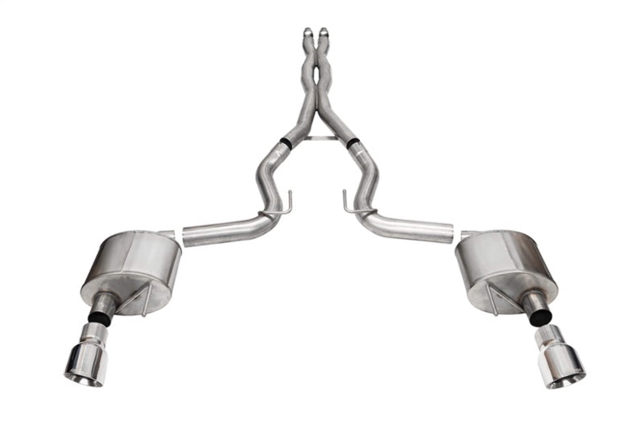 Corsa 24 Ford Mustang GT Conv. Xtreme Cat-Back Ex. Sys. 3.0in Dual Rear Ex w/4.5in StraightCut Tips