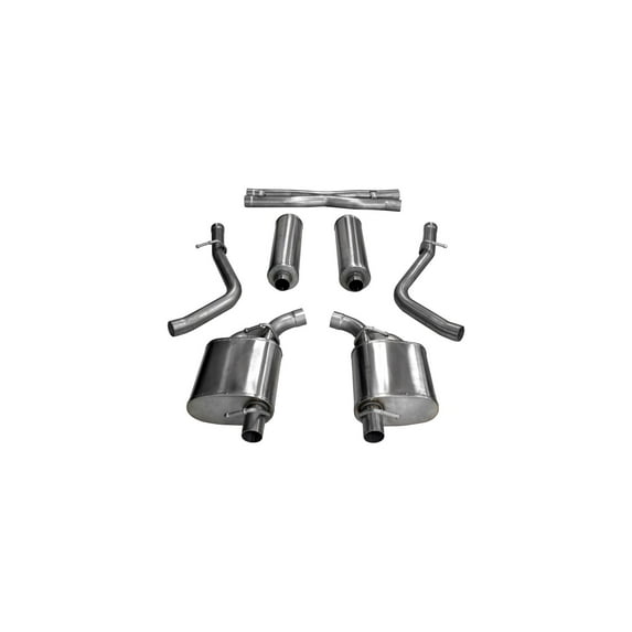 Corsa Performance 14972 Sport Cat-Back Exhaust System; Dual Rear Exit; 2.5 in. Dia.; Incl. Muffler/Pipes/Clamps; w/out Tips; Fits select: 2015-2016 DODGE CHARGER R/T, 2015 CHRYSLER 300C S