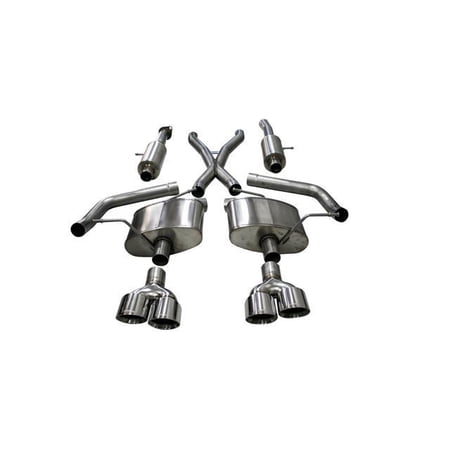 Corsa Cat-Back Dual Rear Exit w/4.5in Polished Tips For 18-20 Jeep Grand Cherokee TrackHawk 6.2L Sport - 21051