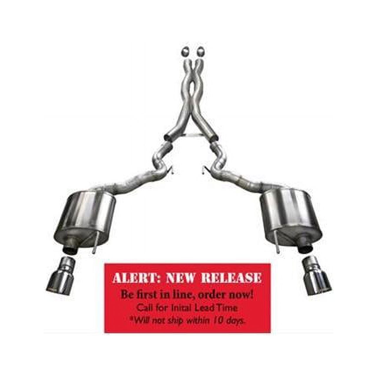 Corsa Polished Xtreme Dual Rear Exit Exhaust For 15-16 Ford Mustang GT Convertible 5.0L V8 - 14342