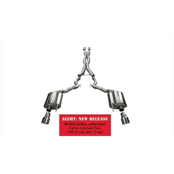 Corsa Polished Xtreme Dual Rear Exit Exhaust For 15-16 Ford Mustang GT Convertible 5.0L V8 - 14342