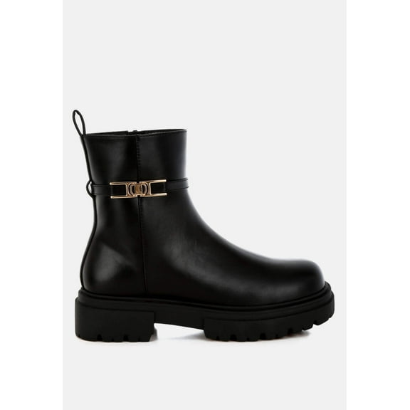 Corsac Buckle Belt Ankle Boots