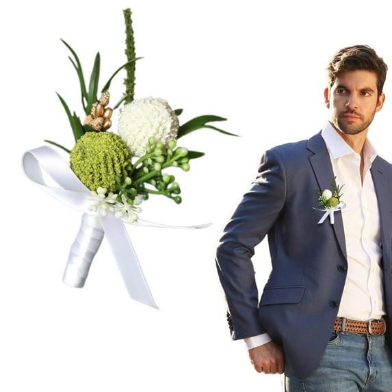 Corsage Bloomboutique: Premium Artificial Wrist Corsage & Boutonniere Set – Uv-Resistant Flowers for Weddings, Proms & Special Events – Easy-On, Long-Lasting Floral Elegance Corsage Wristlet Harlik