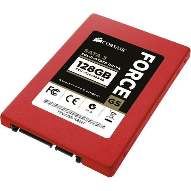 Corsair 128 GB Solid State Drive, 2.5" Internal, SATA (SATA/600), Red