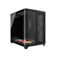 thumbnail image 1 of Corsair AIR 5400 LX-R RGB iCUE LINK Triple Chamber Mid-Tower PC Case-Black with 3x iCUE LINK LX-R RGB 120mm reverse-rotor fans and System Hub Pre-Installed, BTF Back Plug Motherboard Design, 1 of 12