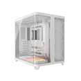 thumbnail image 1 of Corsair AIR 5400 LX-R RGB iCUE LINK Triple Chamber Mid-Tower PC Case-White with 3x iCUE LINK LX-R RGB 120mm reverse-rotor fans and System Hub Pre-Installed, BTF Back Plug Motherboard Design, 1 of 12