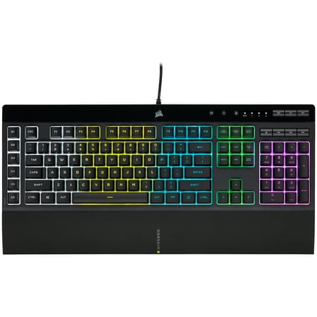 CORSAIR - K55 RGB Pro Full-size Wired Dome Membrane Gaming Keyboard with Elgato Stream Deck Software Integration - Black