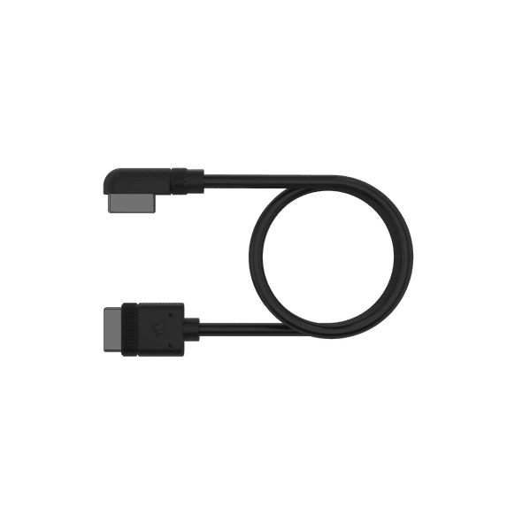 Corsair CL-9011122-WW iCUE LINK Cable, 1x 600mm with Straight/Slim 90° connectors, Black
