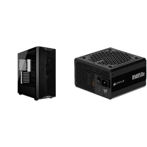Corsair Case Power Supply Combo - 3200D RS, BLACK Mid Tower Computer Case Bundle with RMe Series RM850e 850 W ATX 3.1 Compatible Cybenetics Gold Full Modular Power Supply