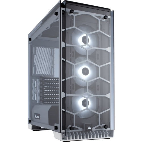 Corsair Crystal Series 570X RGB ATX Mid-Tower Case - - Mid-tower - White - Steel, Tempered Glass - x Bay - 3 x x Fan(s) Installed - 0