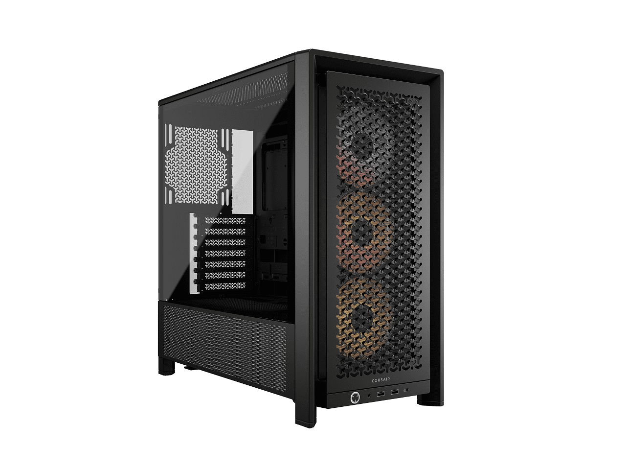 Black Tempered Glass Mid-Tower ATX Case with Steel Frame