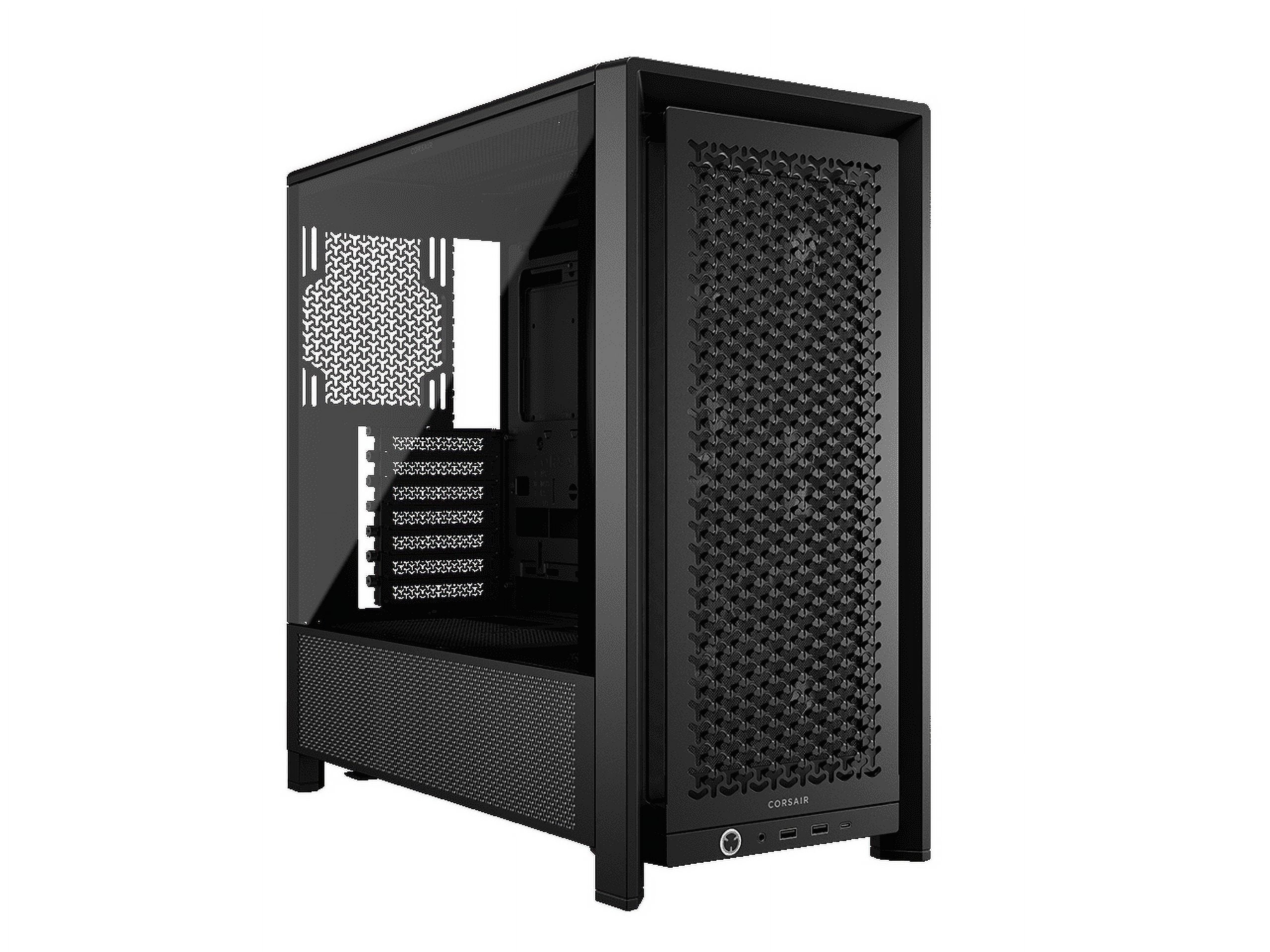 Black Tempered Glass Mid-Tower ATX Case with Steel Frame