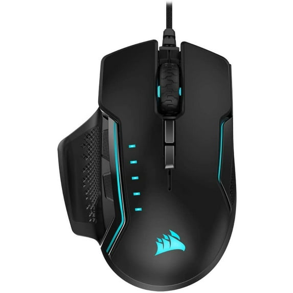 Corsair Glaive PRO RGB, Optical Gaming Mouse 18,000 DPI Optical Sensor, Interchangeable Grips, 3-Zone RGB Multi-Colour Backlighting, 7 Programmable Buttons, Aluminum