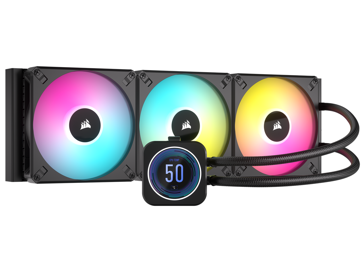 Corsair H170i 420mm RGB Liquid CPU Cooler - IPS LCD - AF140 Fans