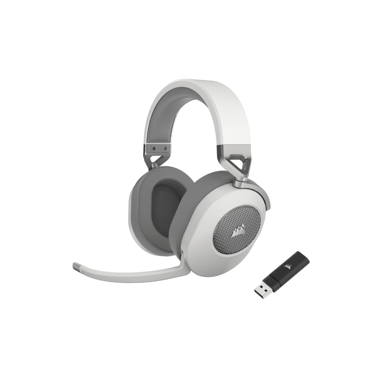 Corsair HS65 WIRELESS Gaming Headset low latency 2.4GHz wireless audio Bluetooth and Dolby Audio 7.1 surround sound on PC and Mac with lightweight construction White Walmart