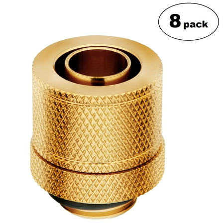 Corsair Hydro X Series XF Compression 10/13mm (3/8" / 1/2") ID/OD Fittings, Gold, 8-pack