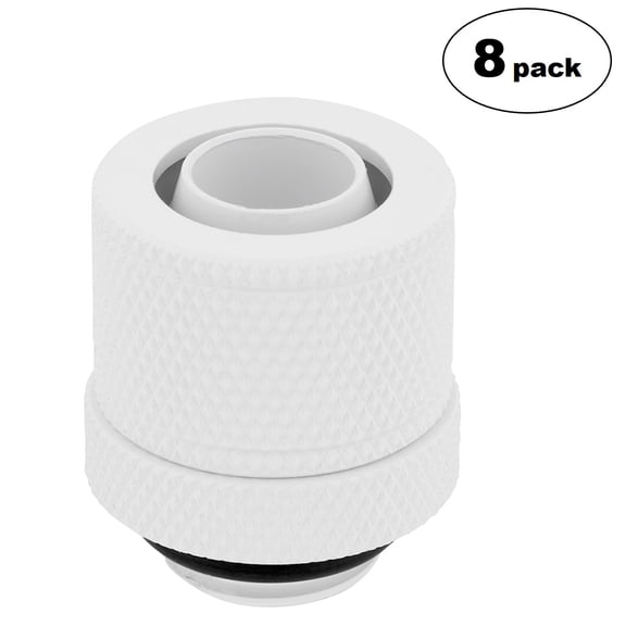 Corsair Hydro X Series XF Compression 10/13mm (3/8" / 1/2") ID/OD Fittings, White, 8-pack