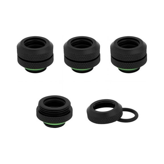 Corsair Hydro X Series XF Hardline Fitting, 12mm OD, Black, 4-pack