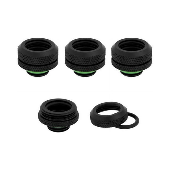 Corsair Hydro X Series XF Hardline Fitting, 14mm OD, Black, 4-pack