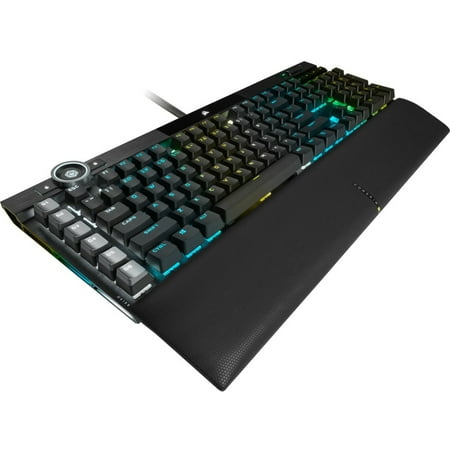CORSAIR - K100 RGB Full-size Wired Mechanical OPX Linear Switch Gaming Keyboard with Elgato Stream Deck Software Integration - Black