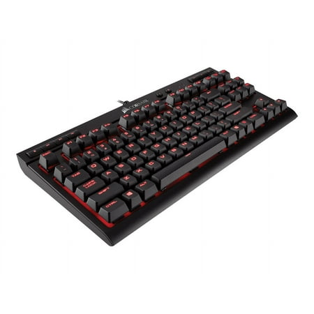 CORSAIR - K63 TKL Wired Mechanical Cherry MX Red Linear Switch Gaming Keyboard with 100% Anti-Ghosting & Full Key Rollover - Black