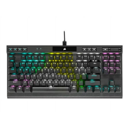 CORSAIR - K70 RGB TKL Wired Optical-Mechanical OPX Linear Keyswitches Gaming Keyboard with 8000Hz Polling Rate - Black