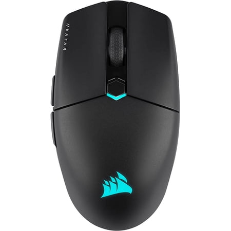 Corsair KATAR Elite Wireless Gaming Mouse - Ultra Lightweight, Marksman DPI Optical Sensor, Sub-1ms Slipstream Wireless Connection, Up to 110 Hours of Rechargeable Battery Life - Black
