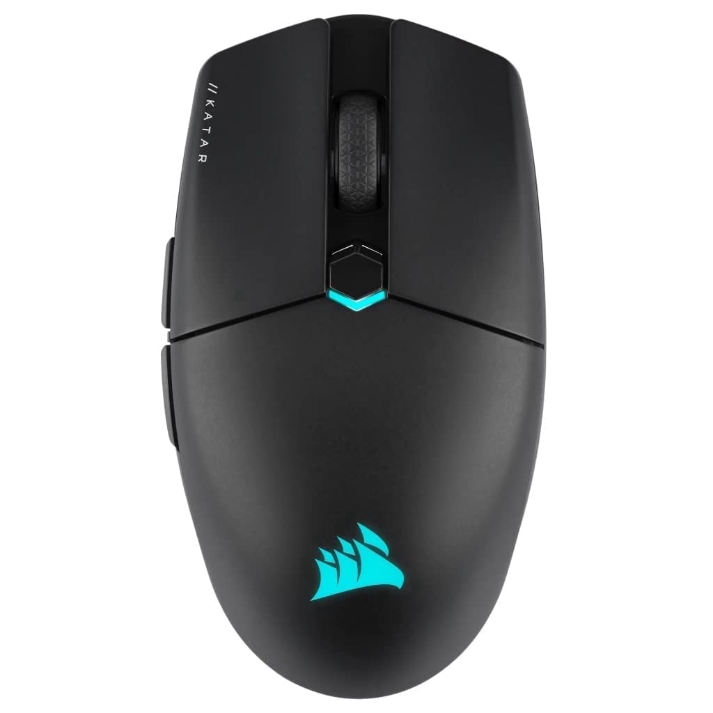 Corsair KATAR Elite Wireless Gaming Mouse - Ultra Lightweight, Marksman DPI Optical Sensor, Sub-1ms Slipstream Wireless Connection, Up to 110 Hours of Rechargeable Battery Life - Black