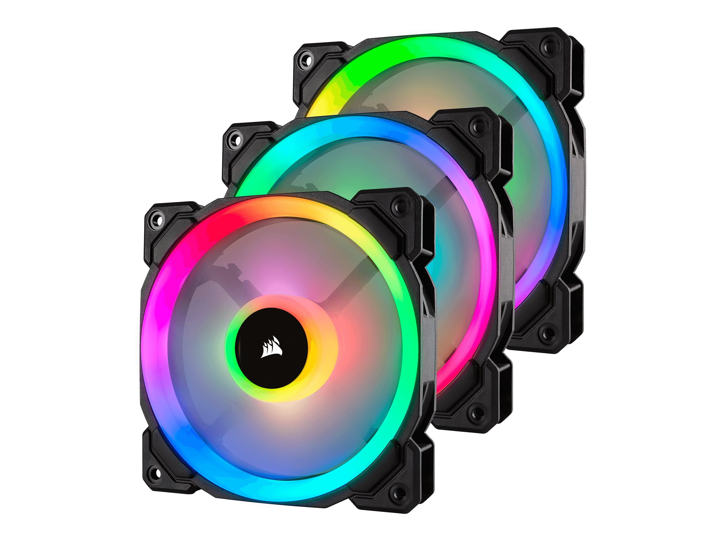 Corsair LL Series LL120 RGB 120mm Dual Light Loop RGB LED PWM Fan 3 Fan Pack with Lighting Node Pro - CO-9050072-WW