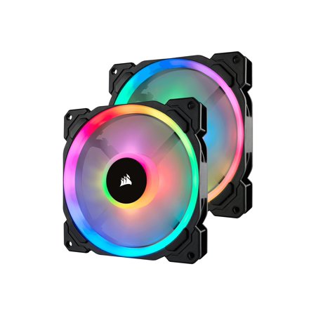 Corsair LL Series LL140 RGB 140mm Dual Light Loop RGB LED PWM Fan 2 Fan Pack with Lighting Node Pro - CO-9050074-WW