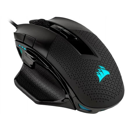 CORSAIR - Nightsword RGB Tunable FPS/MOBA Wired Optical Gaming Mouse with Adjustable Weights - Black