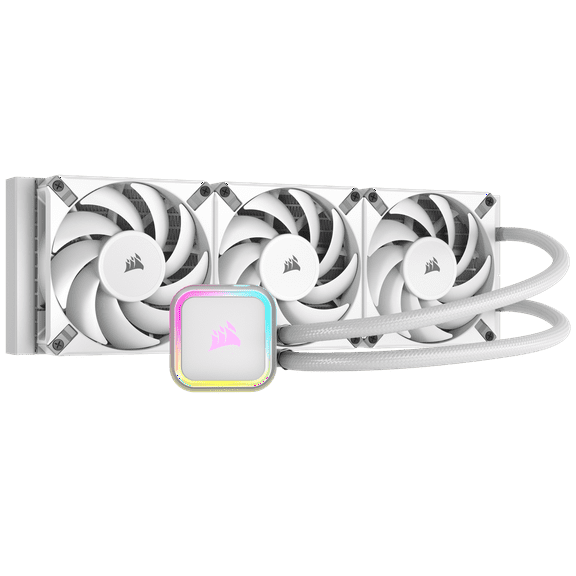 Corsair iCUE H150i RGB ELITE Liquid CPU Cooler - White - 442.1 gal/min Maximum Airflow - 1850 rpm - Liquid Cooler Cooler - Compatible Intel Socket: LGA-1700, LGA-1200, H3 LGA-1150, H4 LGA-1151, H2 ...
