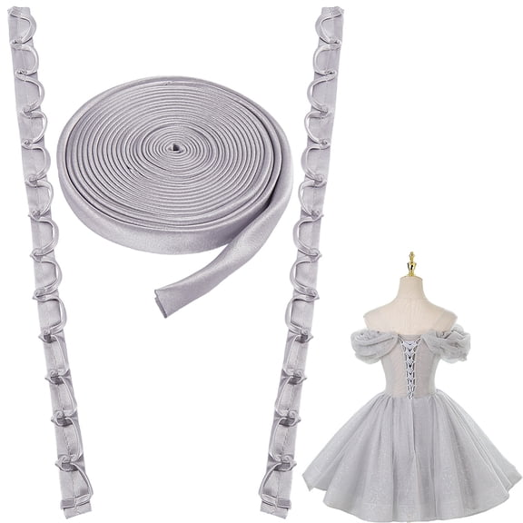 Corset Back Kit Adjustable Wedding Dress Zipper Replacement Extender Lace-up Loops Ribbons Ties Fit Satin Corset Back Kit